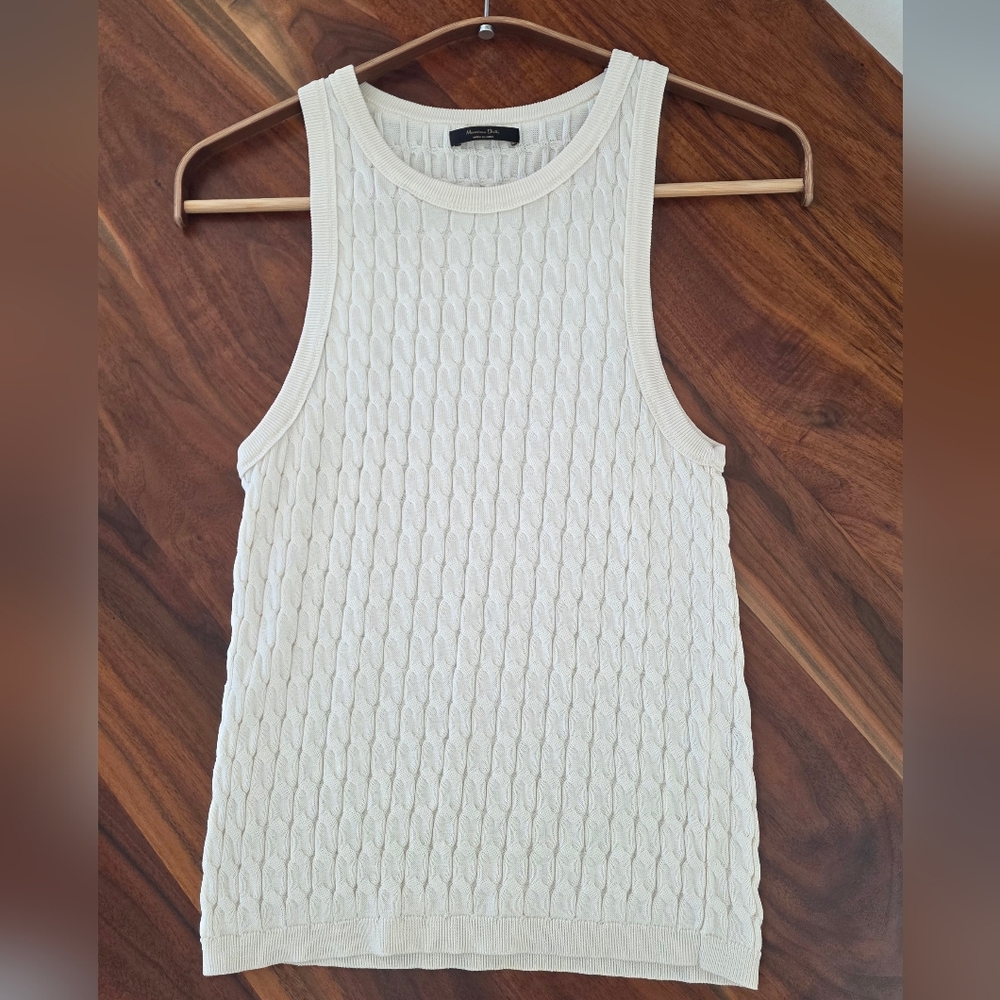 Massimo Dutti Cream Sweater Tank